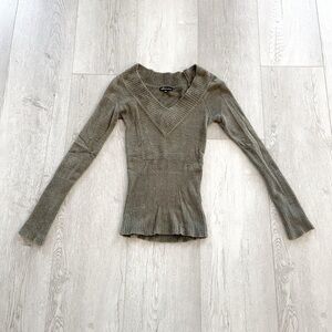 Urban Planet | Olive V-Neck Sweater Top